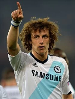 Images Dated 25th April 2013: David Luiz's Thrilling Winner: Chelsea Advances to Europa League Semi-Finals vs. Basel