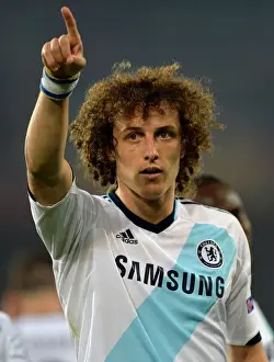 European Matches 2012-2013 Season Prints: David Luiz's Thrilling Winner: Chelsea Advances to Europa League Semi-Finals vs. Basel