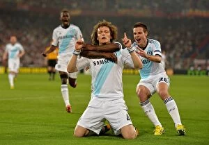 Images Dated 25th April 2013: David Luiz's Thrilling Winner: Chelsea Secures UEFA Europa League Semi-Final Victory over FC Basel