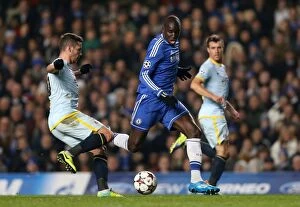 Images Dated 11th December 2013: Demba Ba in Action: Chelsea vs Steaua Bucharest, UEFA Champions League Group E