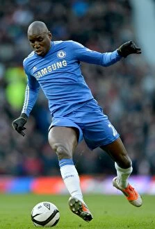 Images Dated 10th March 2013: Demba Ba Scores the FA Cup Quarterfinal Upset: Chelsea at Old Trafford vs