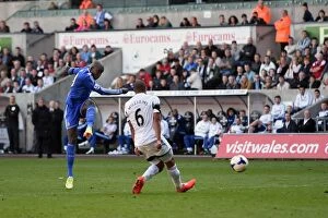 Swansea City v Chelsea 13th April 2014 Collection: Demba Ba Scores First Goal: Swansea City vs. Chelsea - Barclays Premier League (13th April 2014)