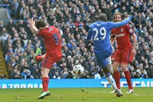 Images Dated 2nd March 2013: Demba Ba Scores the Opener: Chelsea vs. West Bromwich Albion