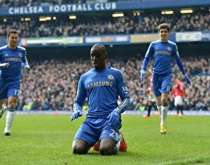 Images Dated 1st April 2013: Demba Ba's Opening Goal: Chelsea's FA Cup Quarterfinal Victory over Manchester United (April 1)