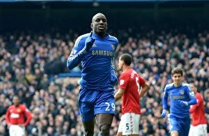 Chelsea v Manchester United 1st April 2013 Collection: Demba Ba's Stunning Stamford Bridge Stunner: Chelsea's Opening Goal in FA Cup Quarterfinal Replay