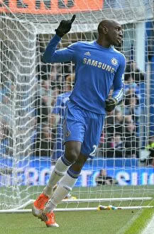 Images Dated 2nd March 2013: Demba Ba's Thrilling First Goal: Chelsea vs. West Bromwich Albion (March 2, 2013)
