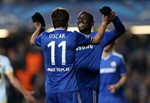 Images Dated 11th December 2013: Demba Ba's Unintended Goal: Chelsea's Path to Victory vs. Steaua Bucharest (December 11, 2013)