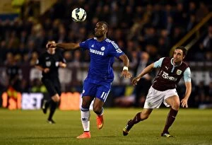 Images Dated 18th August 2014: Didier Drogba in Action: Burnley vs. Chelsea, Premier League 2014 - Turf Moor