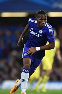 Chelsea v Maribor 21st October 2014 Collection: Didier Drogba: In Action for Chelsea against NK Maribor in Champions League Group G (October 21)