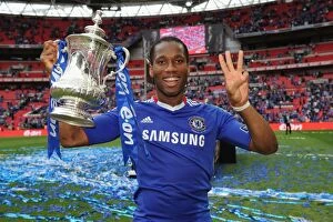 Images Dated 15th May 2010: Didier Drogba's Triumph: Chelsea's FA Cup Victory Celebration (May 2010)