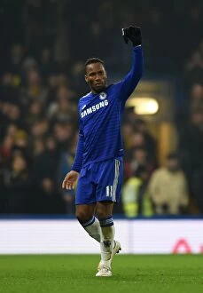 Images Dated 4th January 2015: Didier Drogba's Triumphant FA Cup Victory Celebration: Chelsea vs. Watford (4th January 2015)
