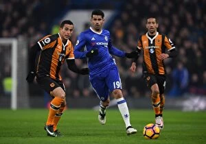 Images Dated 22nd January 2017: Diego Costa in Action: Chelsea vs Hull City, Premier League, Stamford Bridge