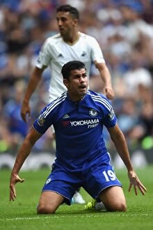 Images Dated 8th August 2015: Diego Costa in Action: Chelsea vs Swansea City, Premier League Showdown at Stamford Bridge