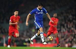 Images Dated 31st January 2017: Diego Costa in Action: Liverpool vs. Chelsea, Premier League - Anfield Showdown