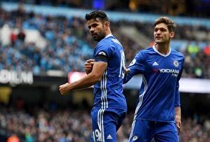 Images Dated 3rd December 2016: Diego Costa Scores Emotional Goal for Chelsea, Honors Chapecoense Crash Victims
