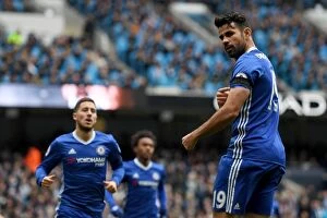 Images Dated 3rd December 2016: Diego Costa Scores Emotional Goal for Chelsea in Tribute to Chapecoense Crash Victims