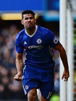 Images Dated 11th December 2016: Diego Costa Scores Opening Goal: Chelsea vs. West Bromwich Albion, Premier League