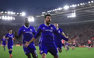 Diego Costa's Brace: Chelsea's Thrilling Victory at Southampton's St Marys Stadium (Premier League)