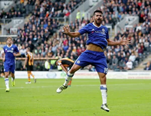 Images Dated 1st October 2016: Diego Costa's Brace: Chelsea's Triumph at Hull City's KCOM Stadium (Premier League)
