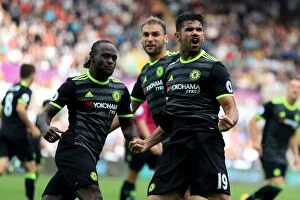 Images Dated 11th September 2016: Diego Costa's Brace: Chelsea's Victory at Swansea's Liberty Stadium (Premier League)