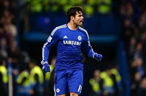 Images Dated 10th January 2015: Diego Costa's Double: Chelsea's Thrilling Victory over Newcastle United in the Premier League