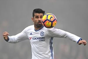 Images Dated 17th December 2016: Diego Costa's Focus: Chelsea vs. Crystal Palace, 2016 Premier League