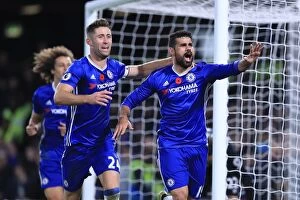 Images Dated 5th November 2016: Diego Costa's Hat-Trick: Chelsea's Triumphant Performance Against Everton (Premier League)