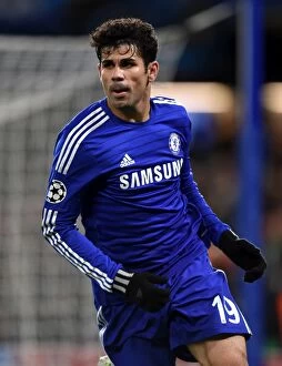 Chelsea v Sporting Lisbon 10th December 2014 Collection: Diego Costa's Stamford Bridge Glory: Chelsea's Victory Over Sporting Lisbon in the UEFA Champions