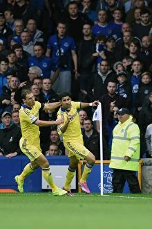 Images Dated 30th August 2014: Diego Costa's Thrilling Debut Goal: Chelsea's Triumph at Everton's Goodison Park (30th August 2014)