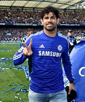 Champions!! Collection: Diego Costa's Title-Winning Goal: Chelsea Claims Barclays Premier League Victory over Crystal