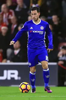 Eden Hazard in Action: Chelsea's Star Performer at Southampton's St Mary's Stadium