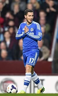 Images Dated 15th March 2014: Eden Hazard in Action: Chelsea's Star Performer vs. Aston Villa, Barclays Premier League, March 2014