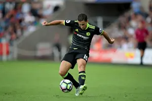 Eden Hazard in Action: Premier League Showdown at Swansea's Liberty Stadium