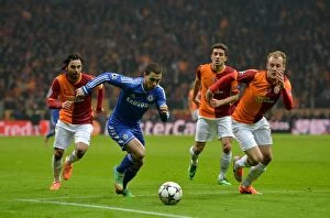 Images Dated 26th February 2014: Eden Hazard: Chelsea Star Shines in UEFA Champions League Clash vs. Galatasaray (February 2014)