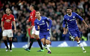 Eden Hazard and Diego Costa: Unstoppable Duo Celebrates Chelsea's Third Goal Against Manchester United