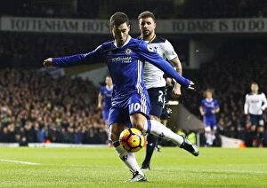 Images Dated 4th January 2017: Eden Hazard Fires for Chelsea Against Tottenham in Premier League Showdown
