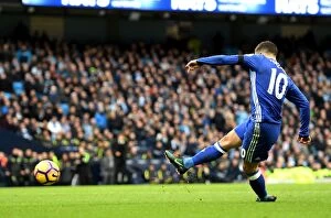 Images Dated 3rd December 2016: Eden Hazard Scores Chelsea's Third: Manchester City vs. Chelsea, Premier League (December 2016)