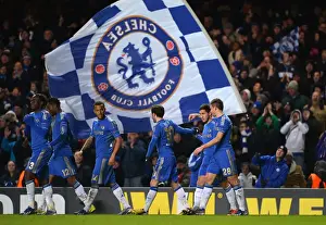 European Matches 2012-2013 Season Prints: Eden Hazard Scores First Europa League Goal for Chelsea Against Sparta Prague at Stamford Bridge