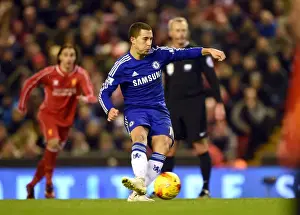 Eden Hazard Scores Penalty: Chelsea Takes the Lead in Tense Liverpool vs. Chelsea Capital One Cup Semi-Final (1st Leg, Anfield)