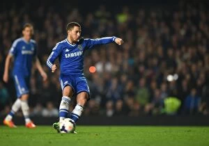 Images Dated 8th March 2014: Eden Hazard Scores Penalty: Chelsea's Victory Over Tottenham Hotspur in the Barclays Premier