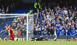 Images Dated 15th October 2016: Eden Hazard Scores the Second Goal: Chelsea vs. Leicester City at Stamford Bridge - Premier League