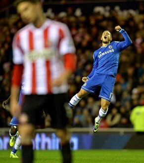 Images Dated 4th December 2013: Eden Hazard's Brilliant Double: Chelsea's Triumph at Sunderland's Stadium of Light