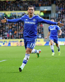 Images Dated 11th January 2014: Eden Hazard's Thrilling Goal: Chelsea's Victory at Hull City (BPL, 11th January 2014)
