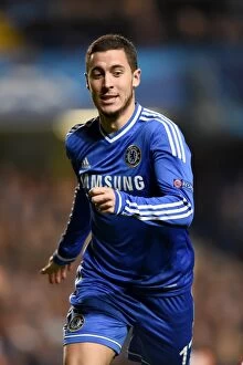 Images Dated 18th March 2014: Eden Hazard's Thrilling Performance: Chelsea vs. Galatasaray, UEFA Champions League 2014