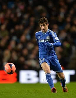 Manchester City v Chelsea 15th February 2014 Collection: FA Cup Fifth Round Showdown: Oscar's Battle at Etihad Stadium (February 15, 2014)