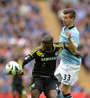 Chelsea v Manchester City 14th April 2013 Collection: FA Cup Semi-Final Showdown: A Battle Between Chelsea's Demba Ba