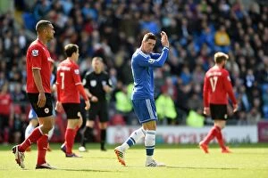 Cardiff City v Chelsea 11th May 2014 Collection: Fernando Torres Double: Chelsea's Thrilling Victory at Cardiff City Stadium (BPL, 11th May 2014)