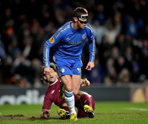 Images Dated 4th April 2013: Fernando Torres Scores First Europa League Goal for Chelsea against Rubin Kazan (April 4, 2013)