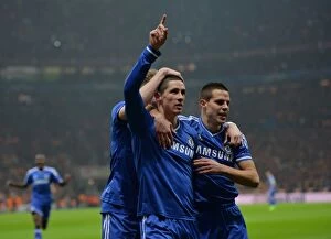 Images Dated 26th February 2014: Fernando Torres's Stunner: Chelsea's Opening Goal in Galatasaray's Turk Telekom Arena - UEFA