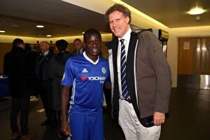 Images Dated 4th February 2017: Will Ferrell Meets Ngolo Kante: A Star-Studded Chelsea Victory Over Arsenal, Premier League 2017